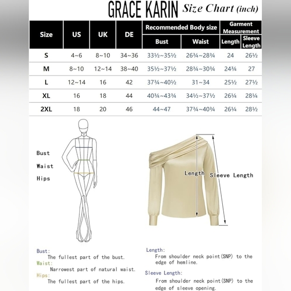 GRACE KARIN Off The Shoulder Blouse Elegant - Picture 5 of 6